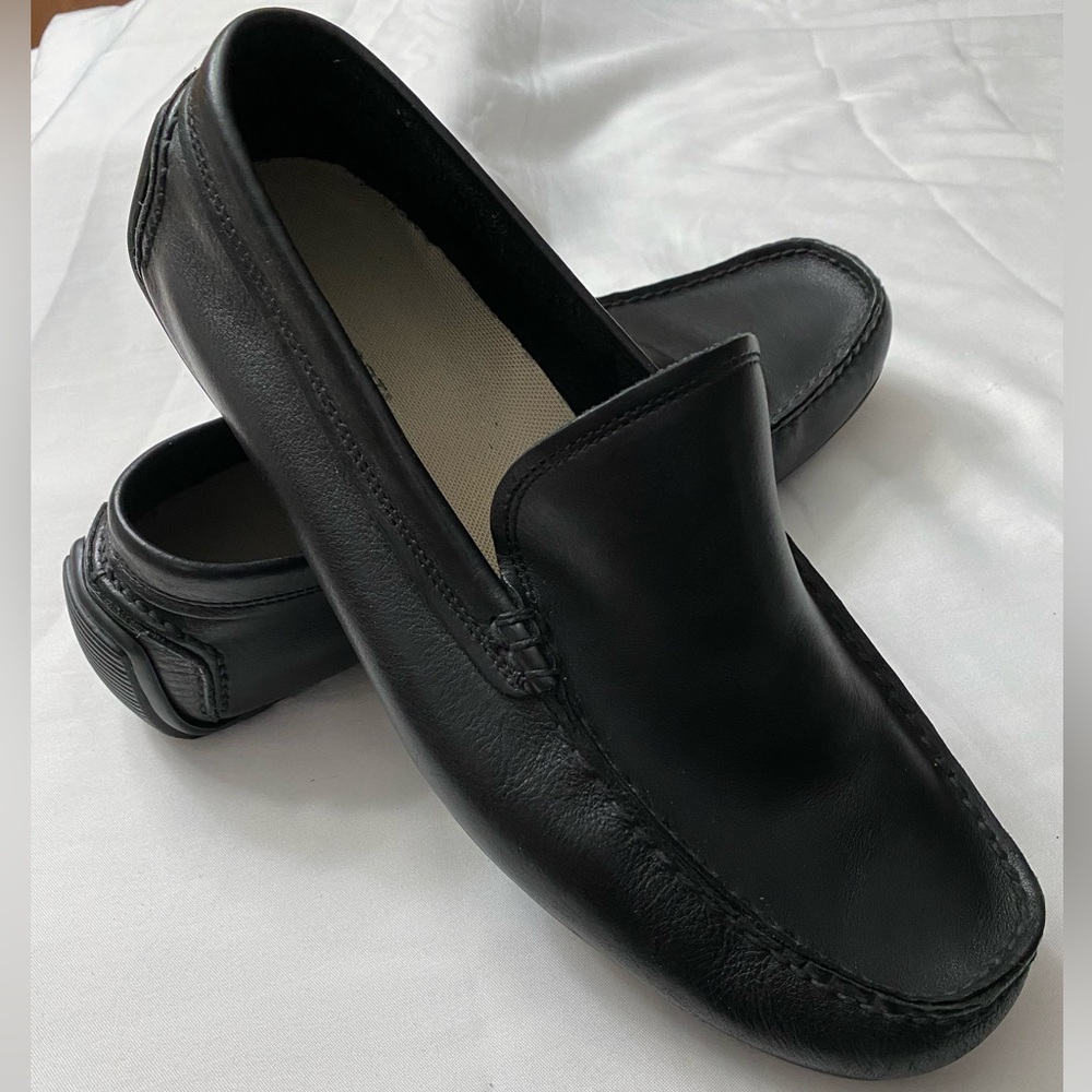 Mens Rockport leather loafer black 11w excellent condition like new